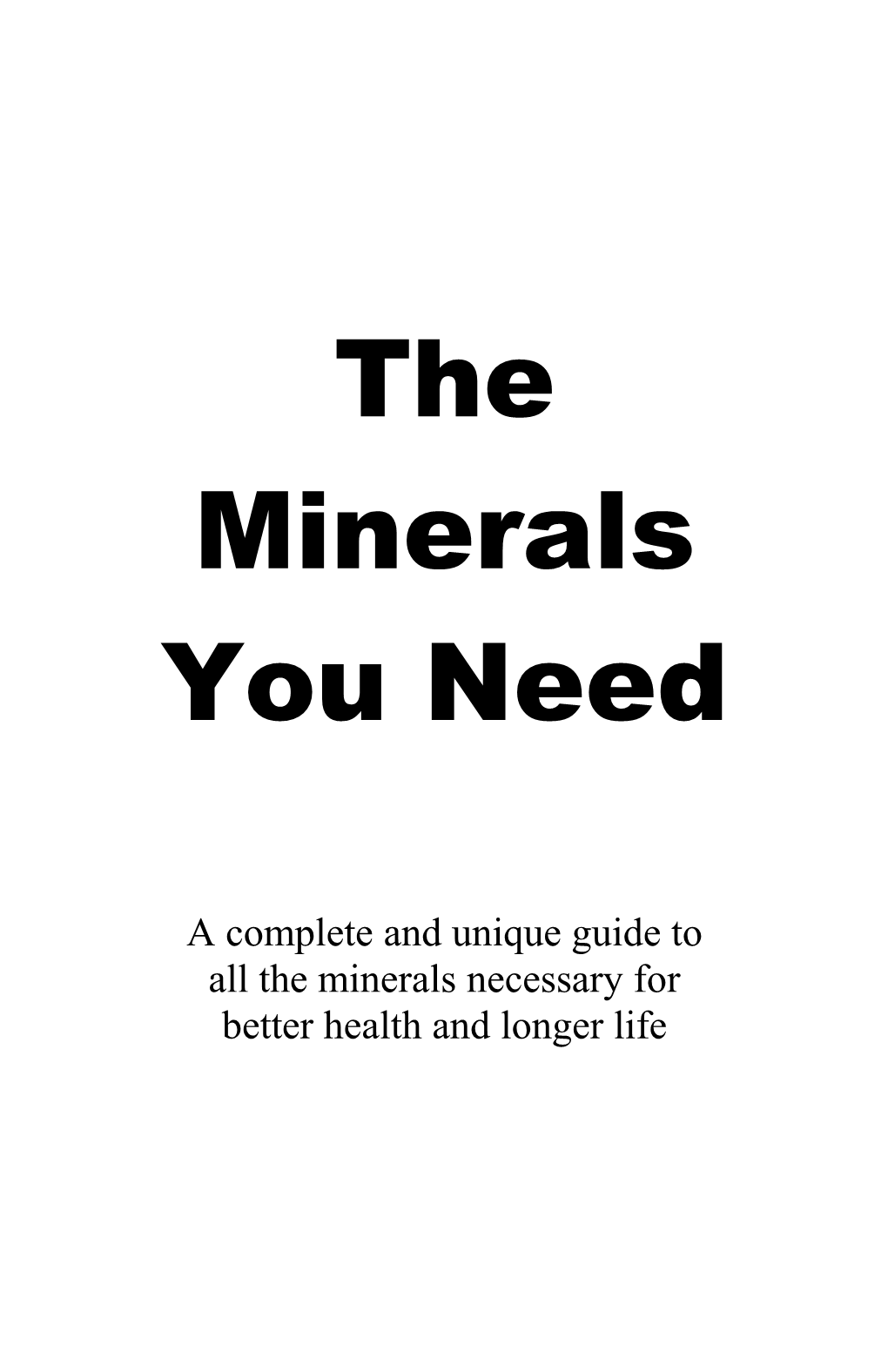 The Minerals You Need
