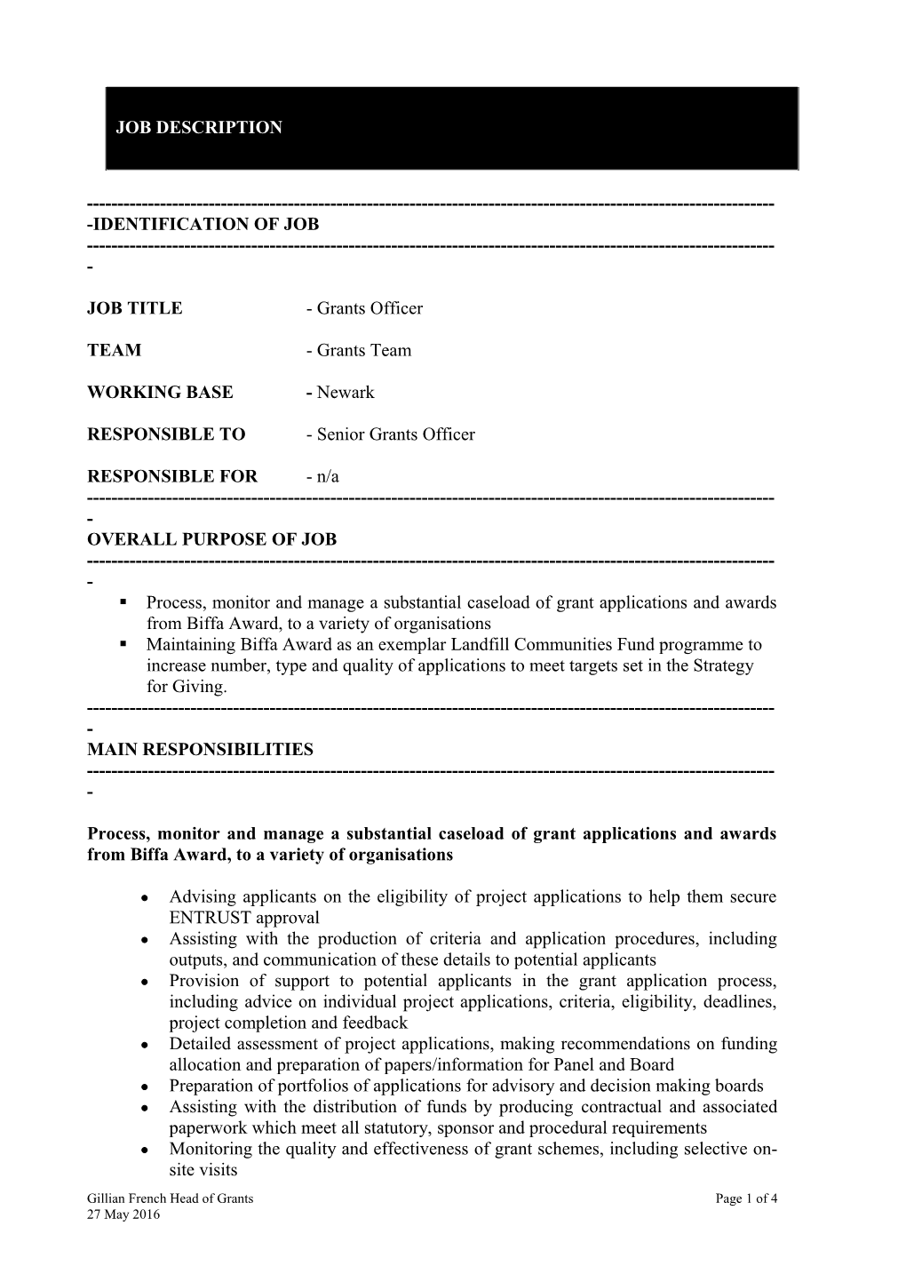 Job Description Updating Guidelines s1