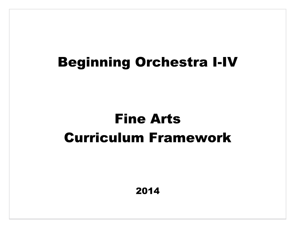 Beginning Orchestra I-IV
