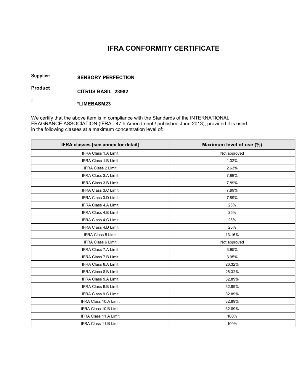 Ifra Conformitycertificate