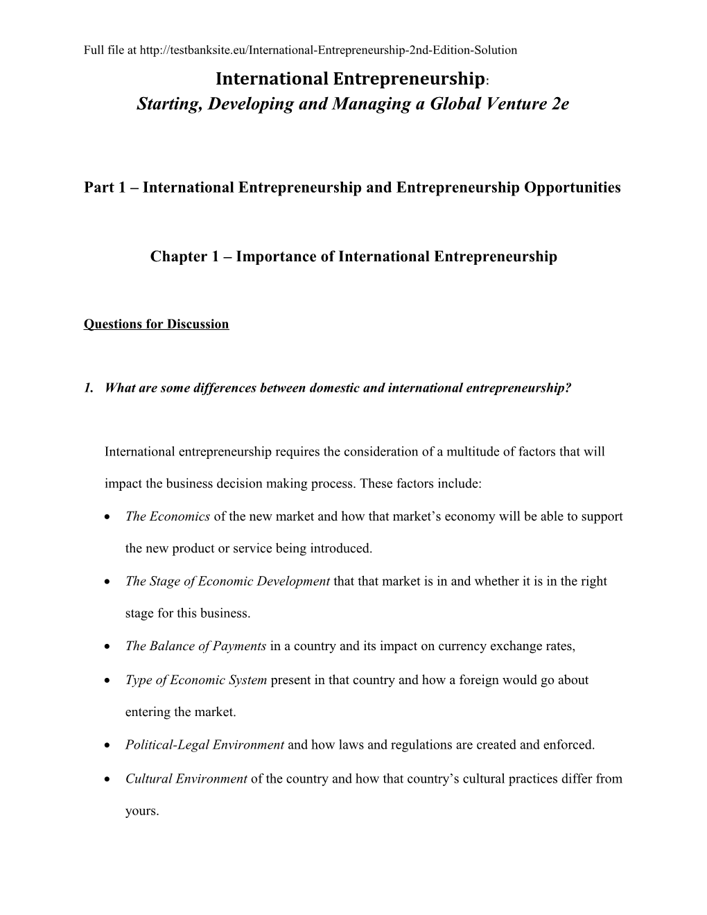 Starting, Developing and Managing a Global Venture 2E
