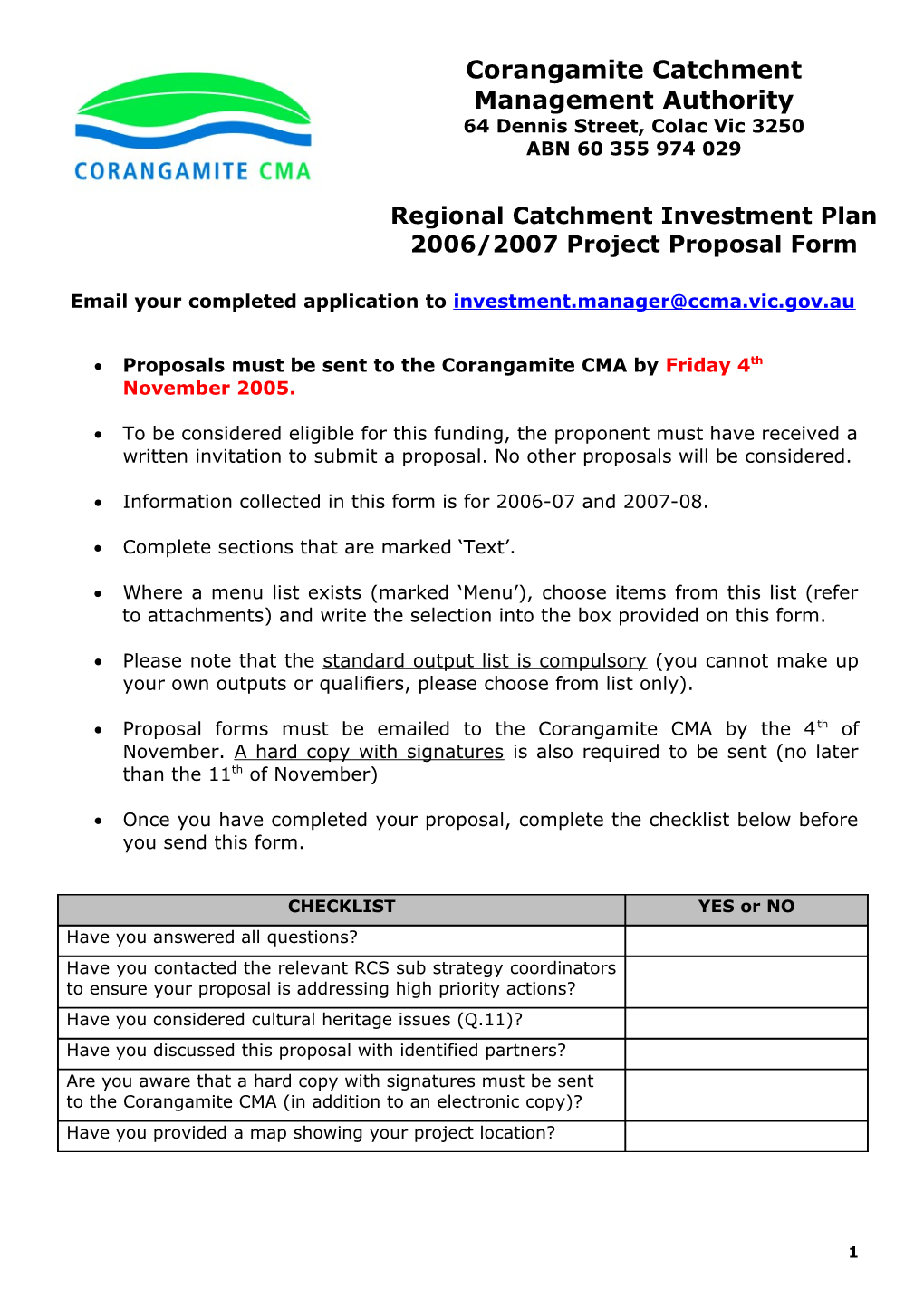 Corangamite Catchment Management Authority