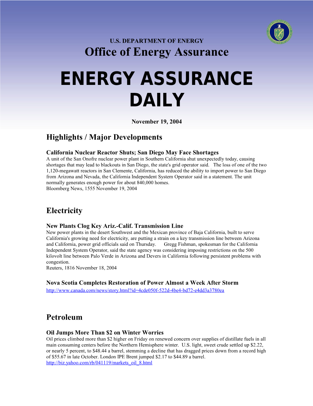 Office of Energy Assurance s2