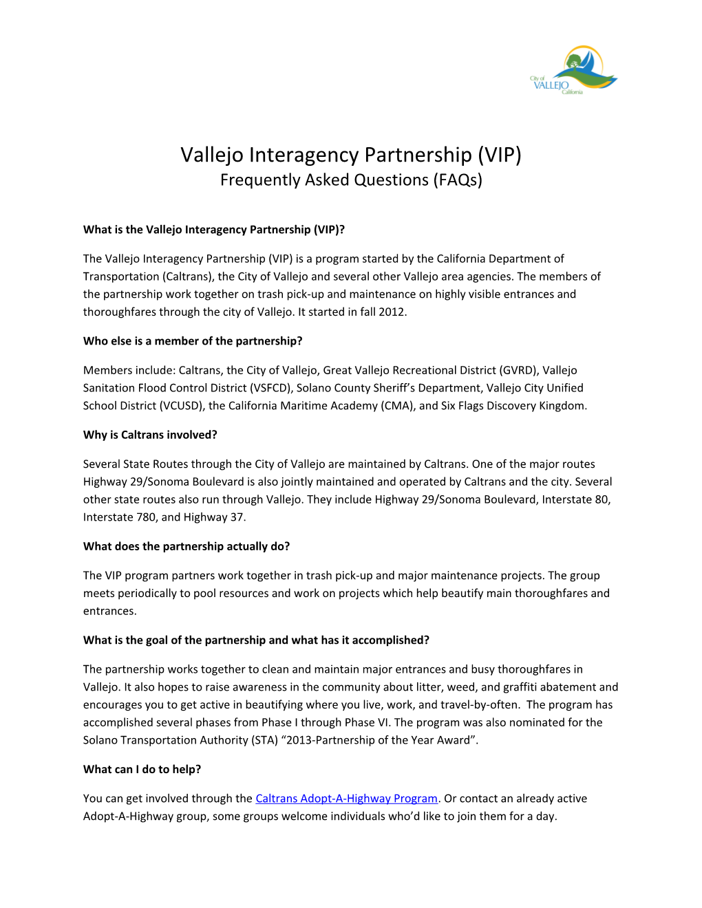What Is the Vallejo Interagency Partnership (VIP)?