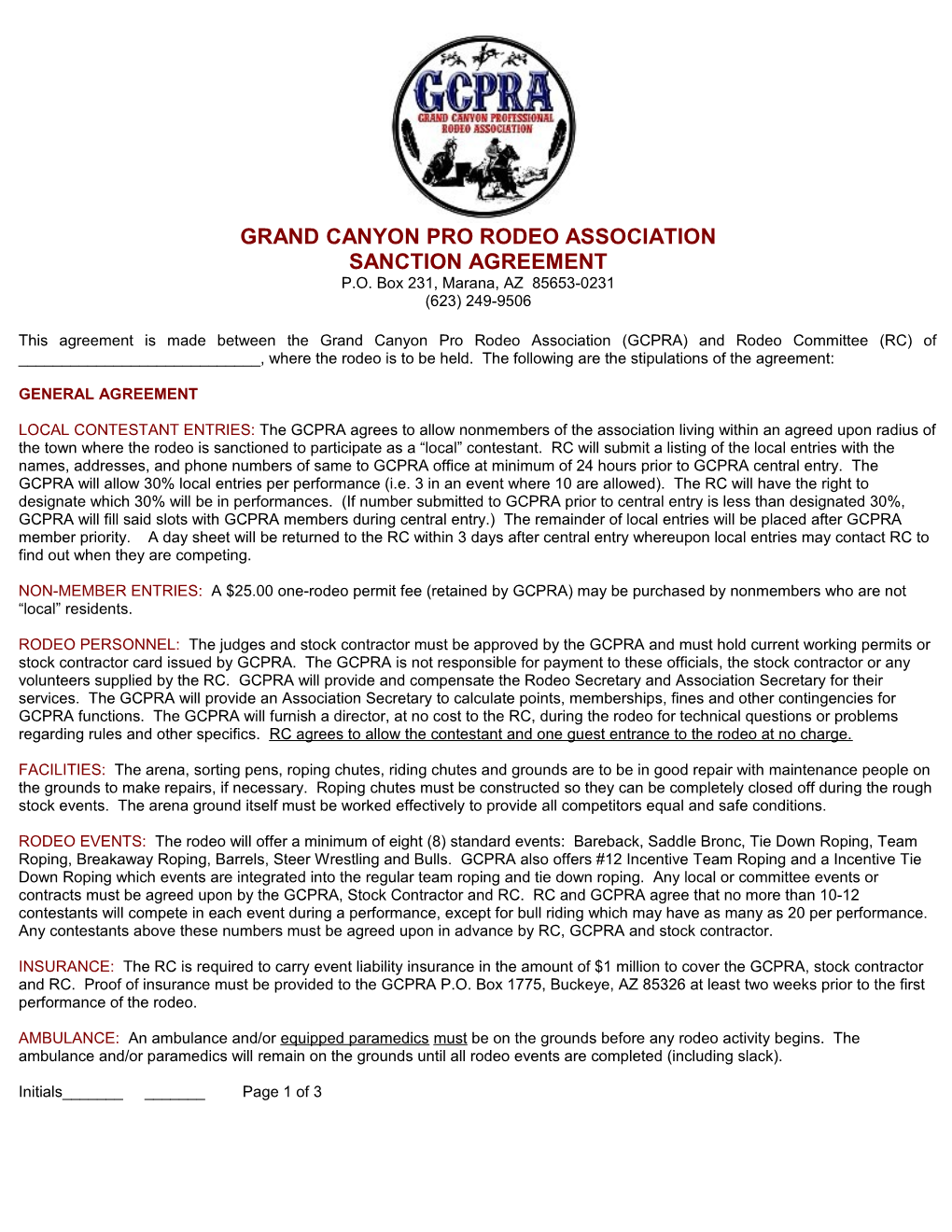 Grand Canyon Pro Rodeo Association