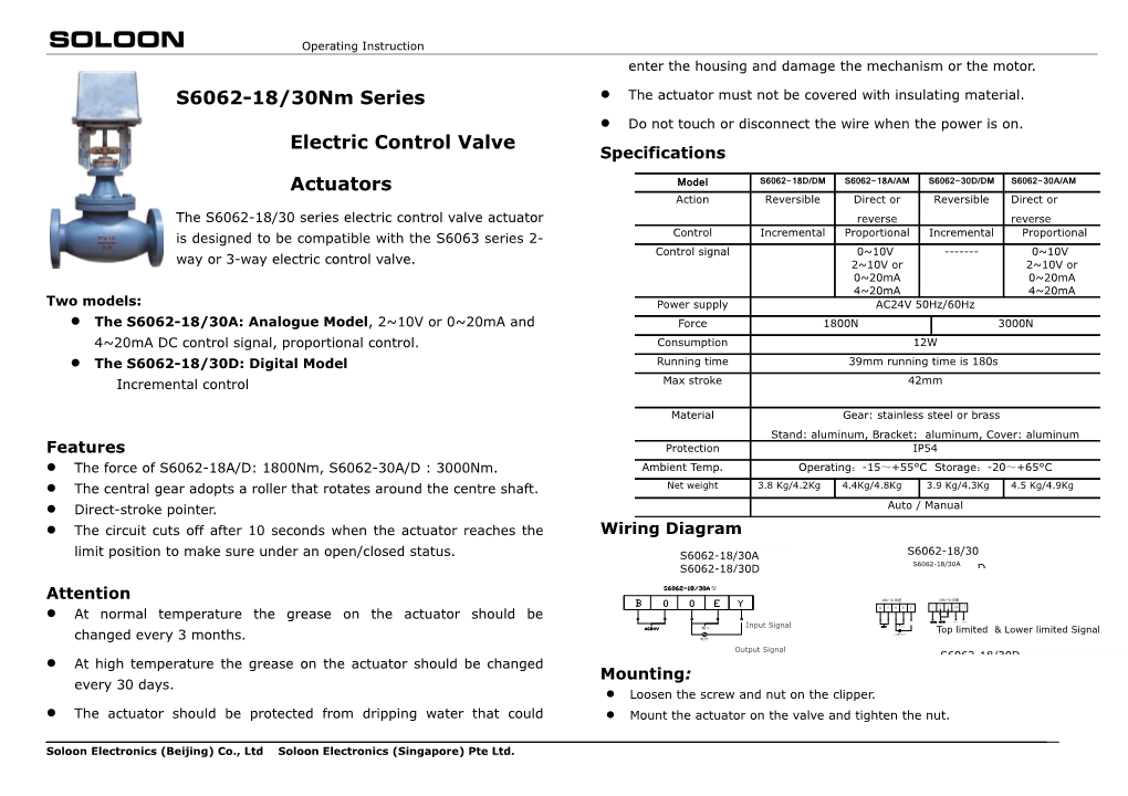 Electric Control Valve Actuators