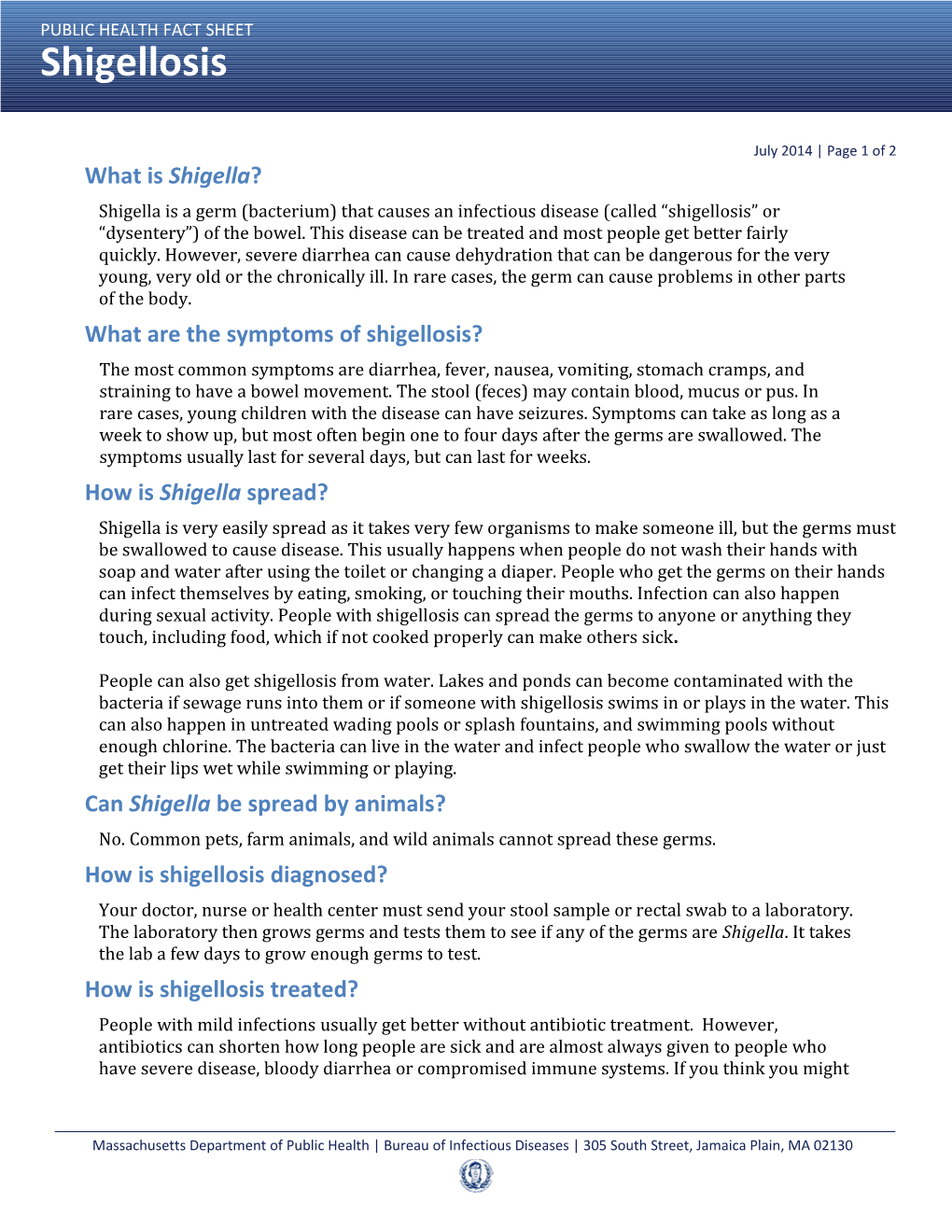 What Are the Symptoms of Shigellosis?