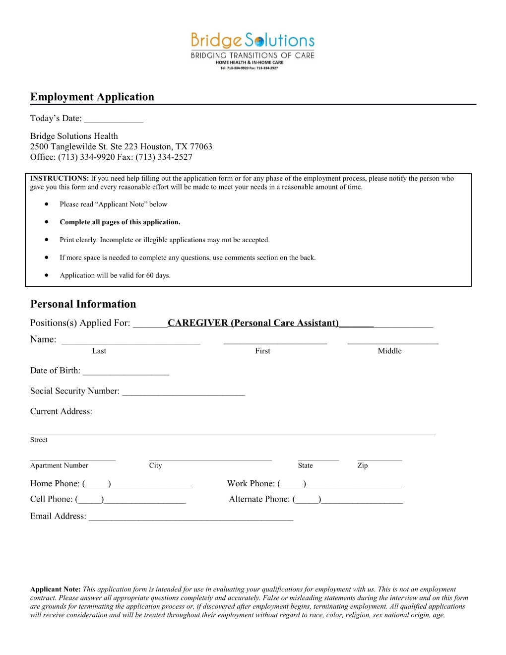 Employment Application s30