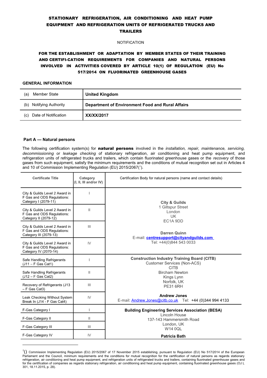 Stationary Refrigeration, Air Conditioning and Heat Pump Equipment and Refrigeration Units