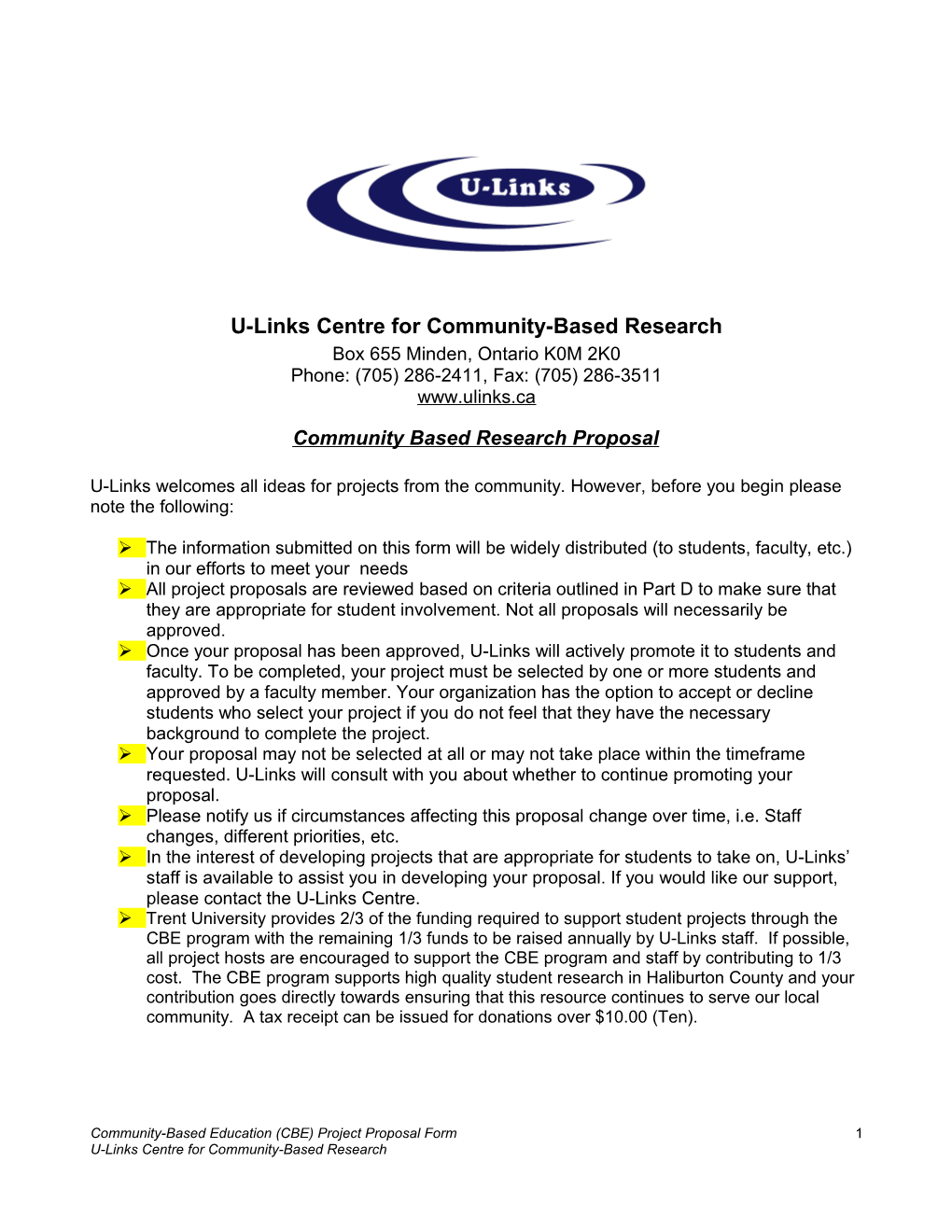 U-Links Centre for Community-Based Research