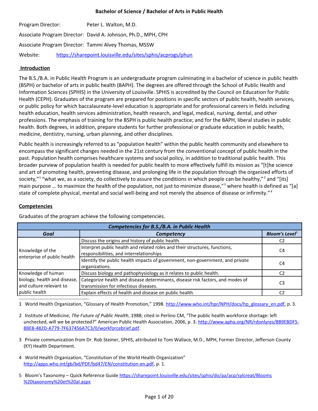 Change BS/BA in Public Health to V2016.12.21