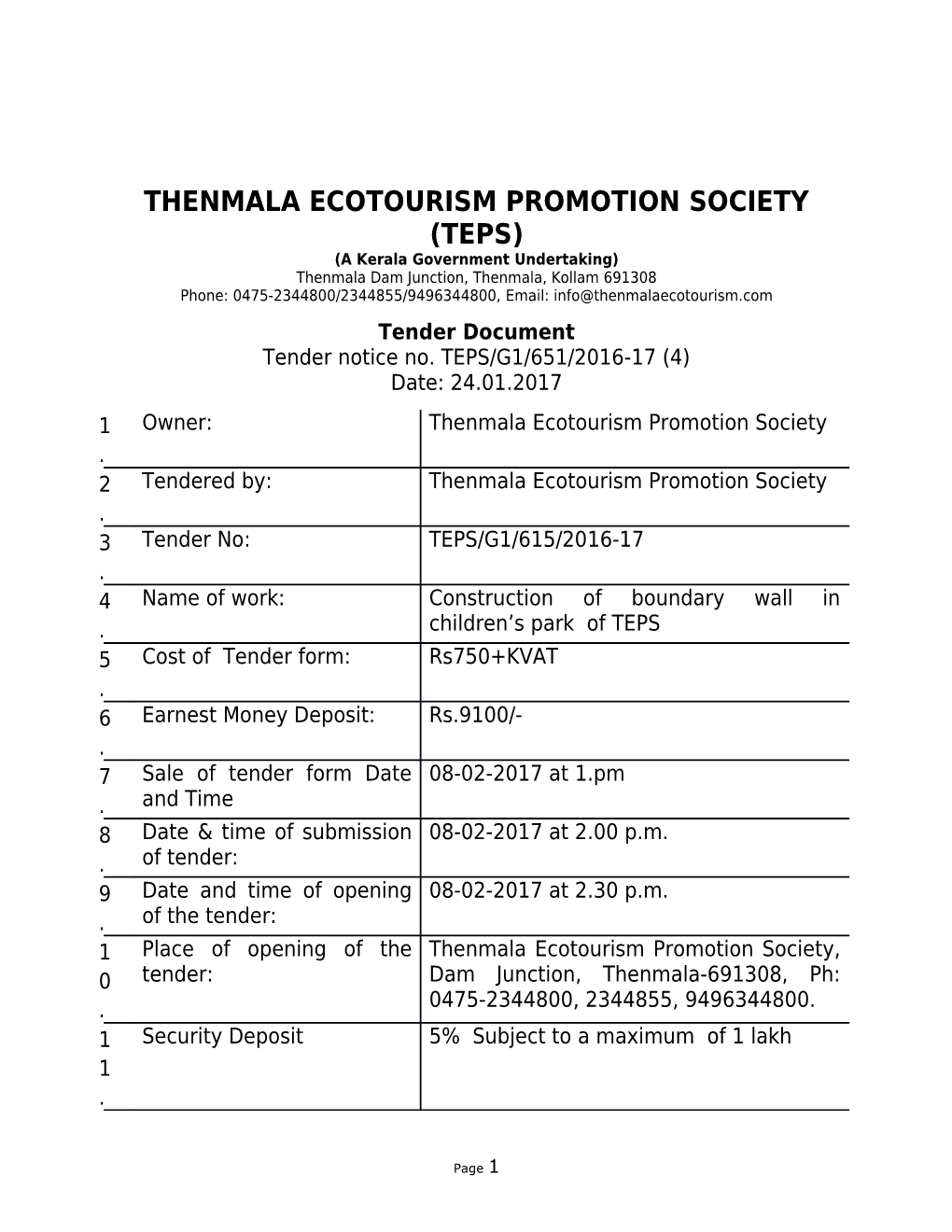 Thenmala Ecotourism Promotion Society (Teps) s1
