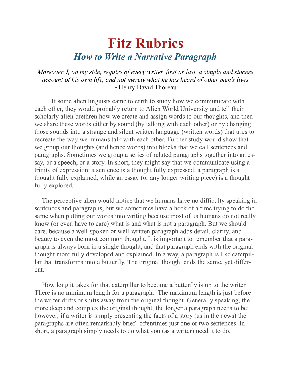 How to Write a Narrative Paragraph