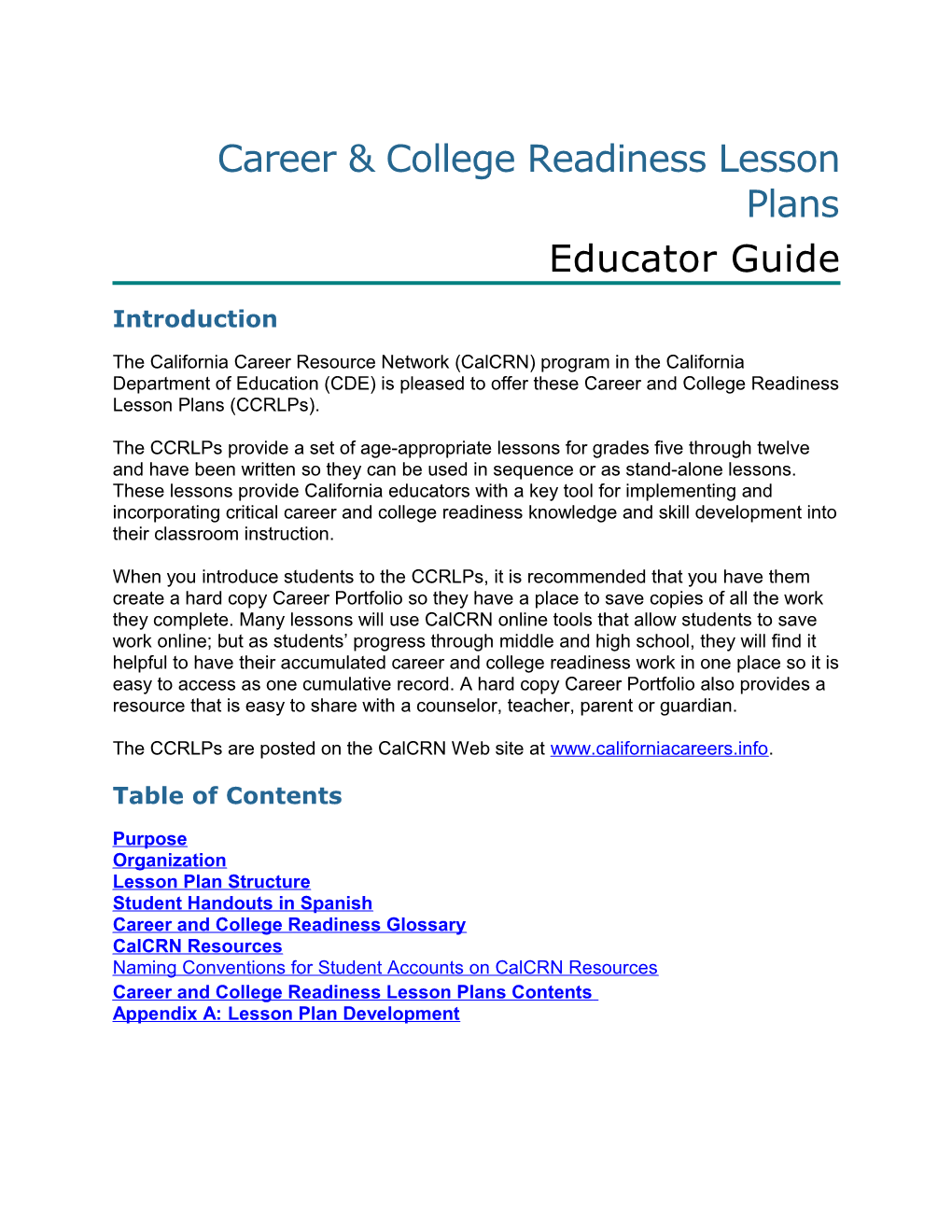 Middle School Introduction to the California Career Center Website