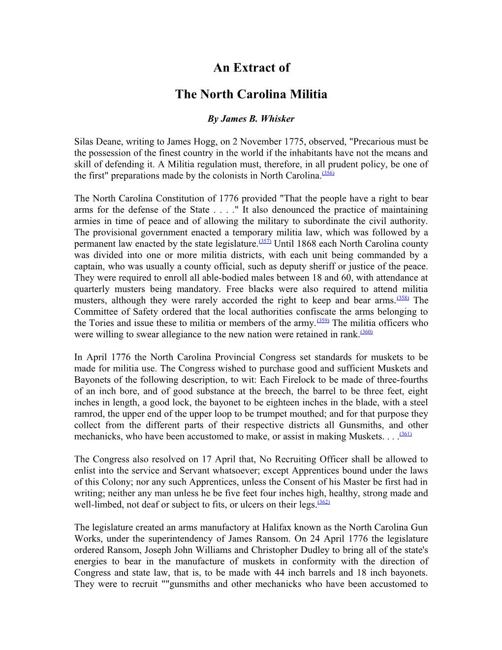 The North Carolina Militia