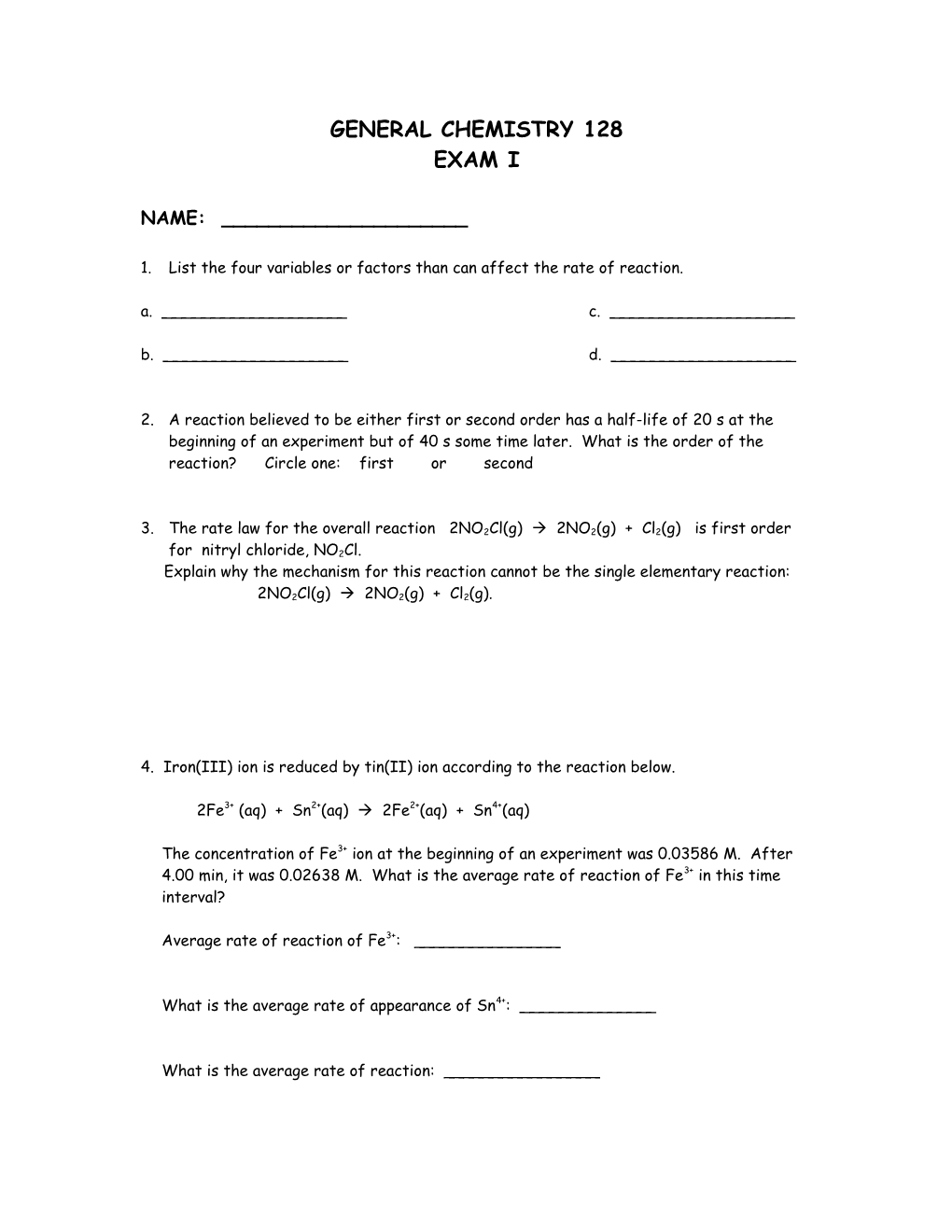 General Chemistry 128