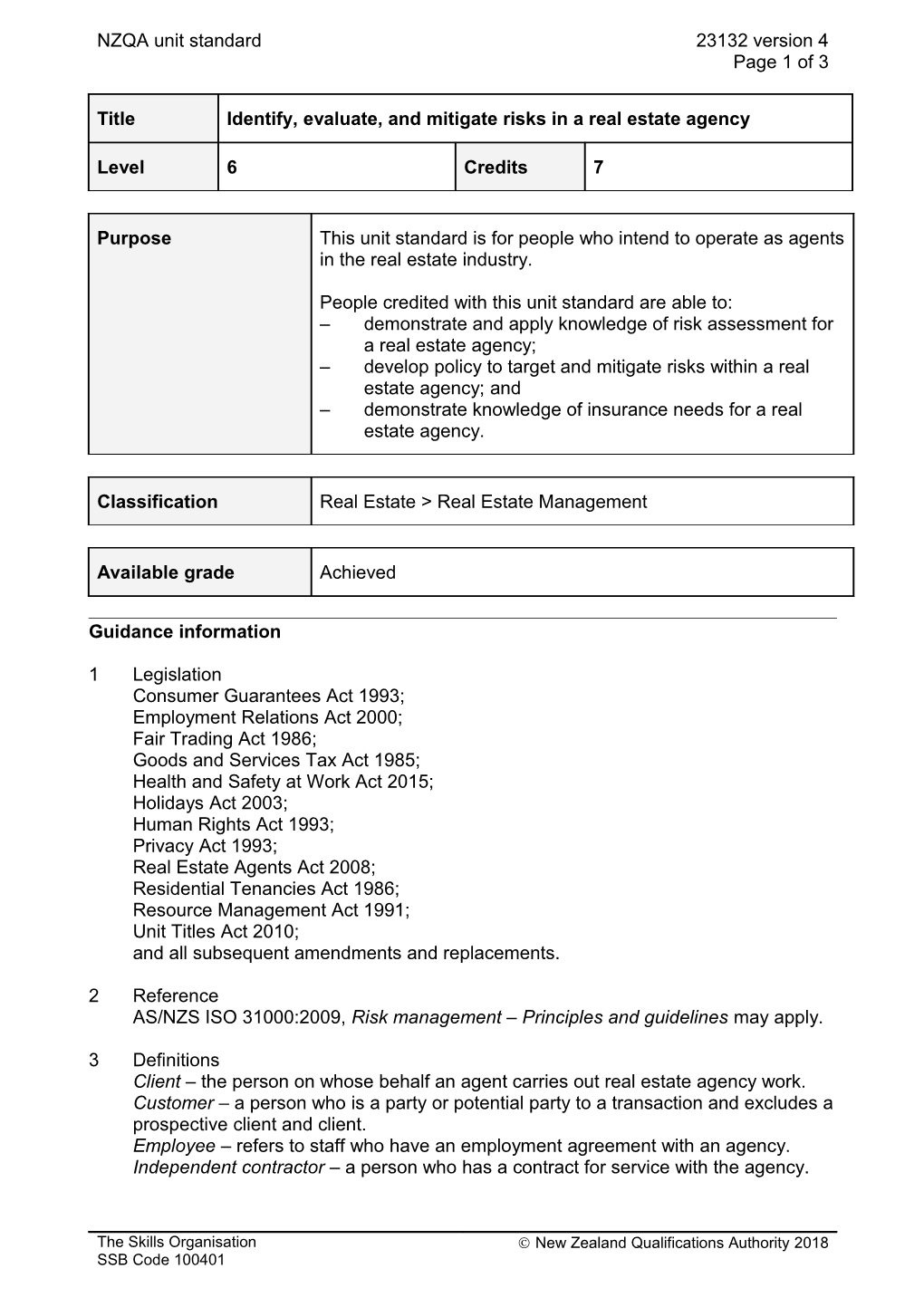 23132 Identify, Evaluate, and Mitigate Risks in a Real Estate Agency