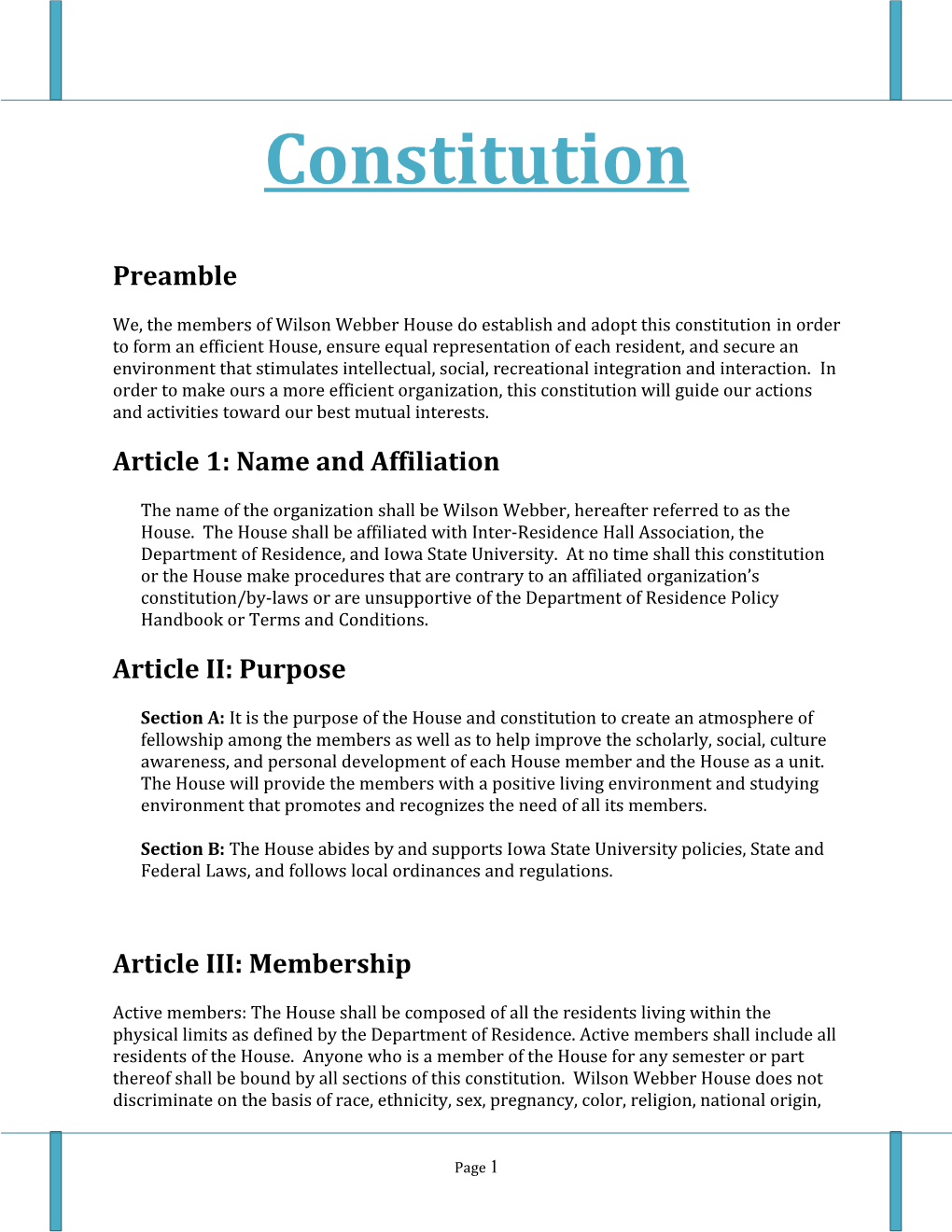 Wilson Owens Constitution