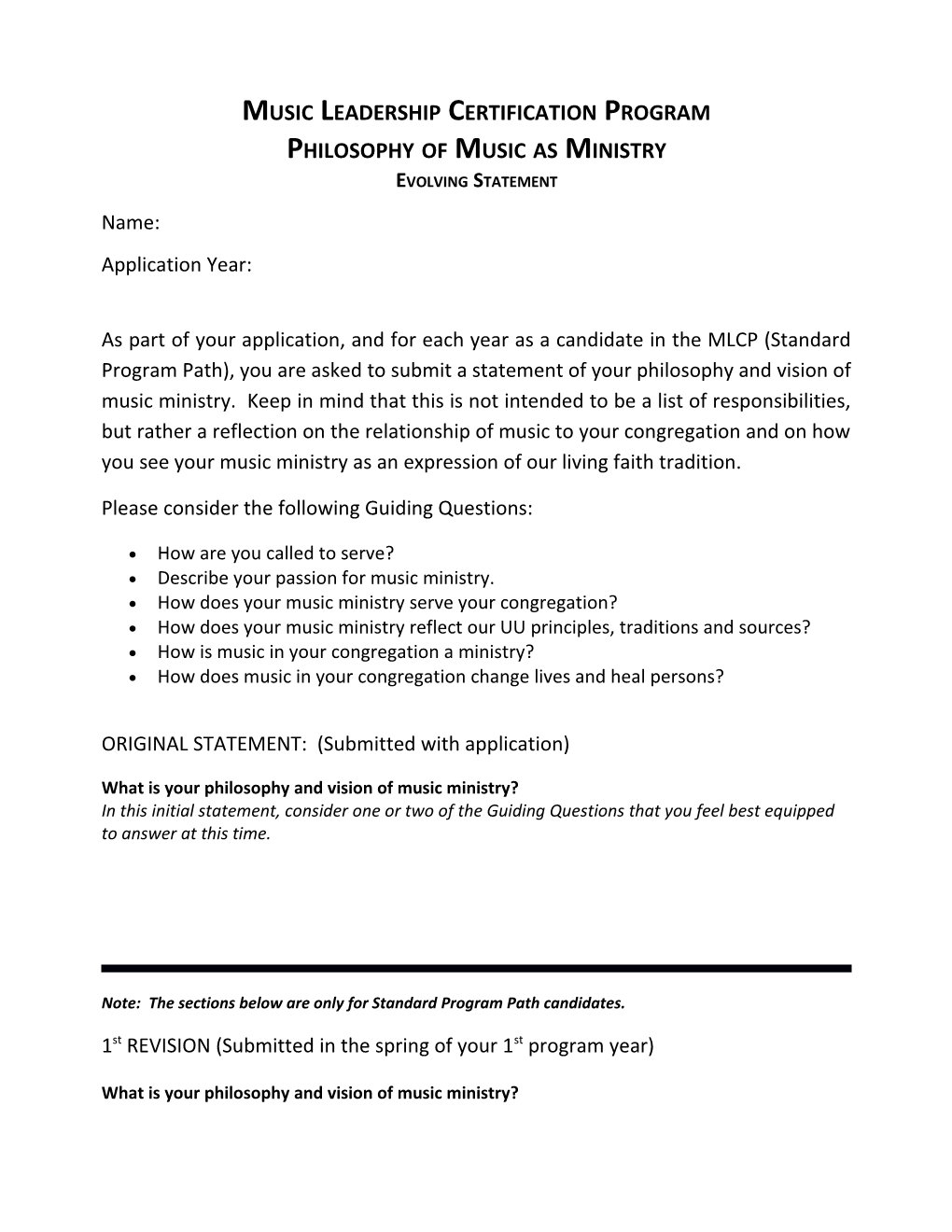 Music Leadership Certification Program