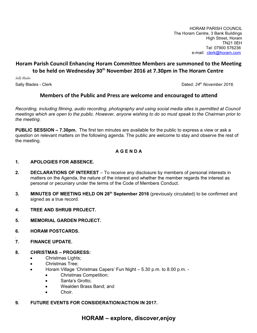 Horam Parish Council Planning Committee Meeting s5