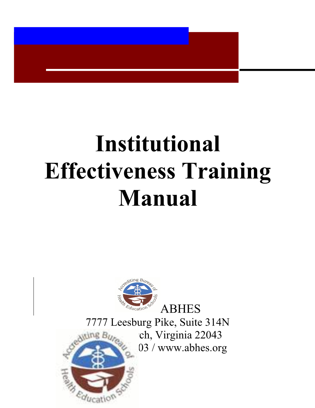 Institutional Effectiveness Training Manual