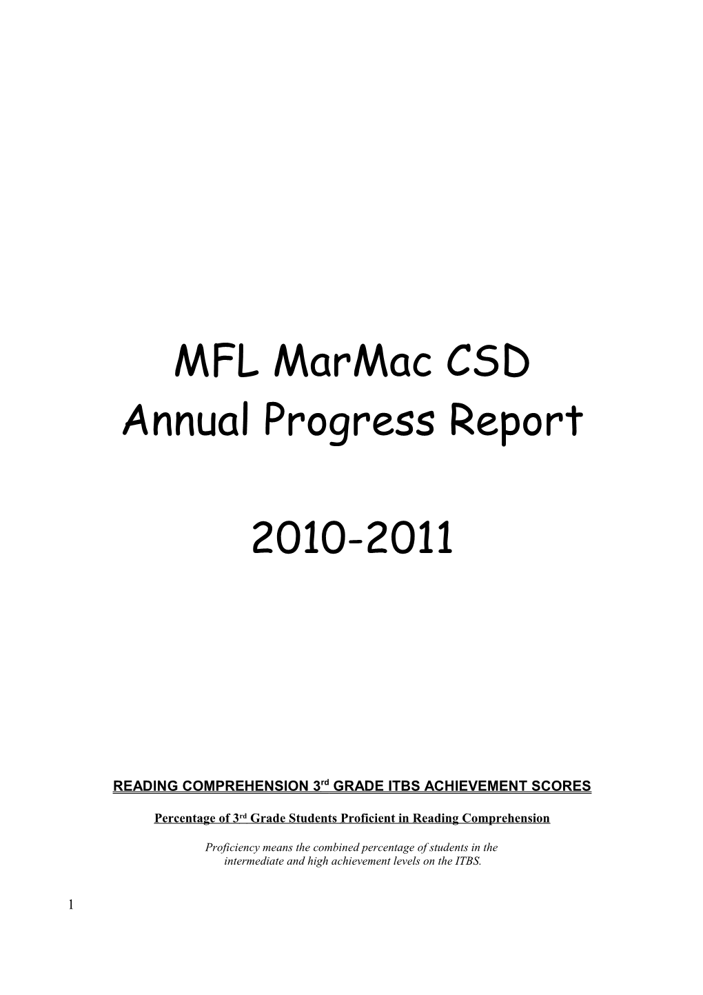 READING COMPREHENSION 8Th GRADE ACHIEVEMENT SCORES