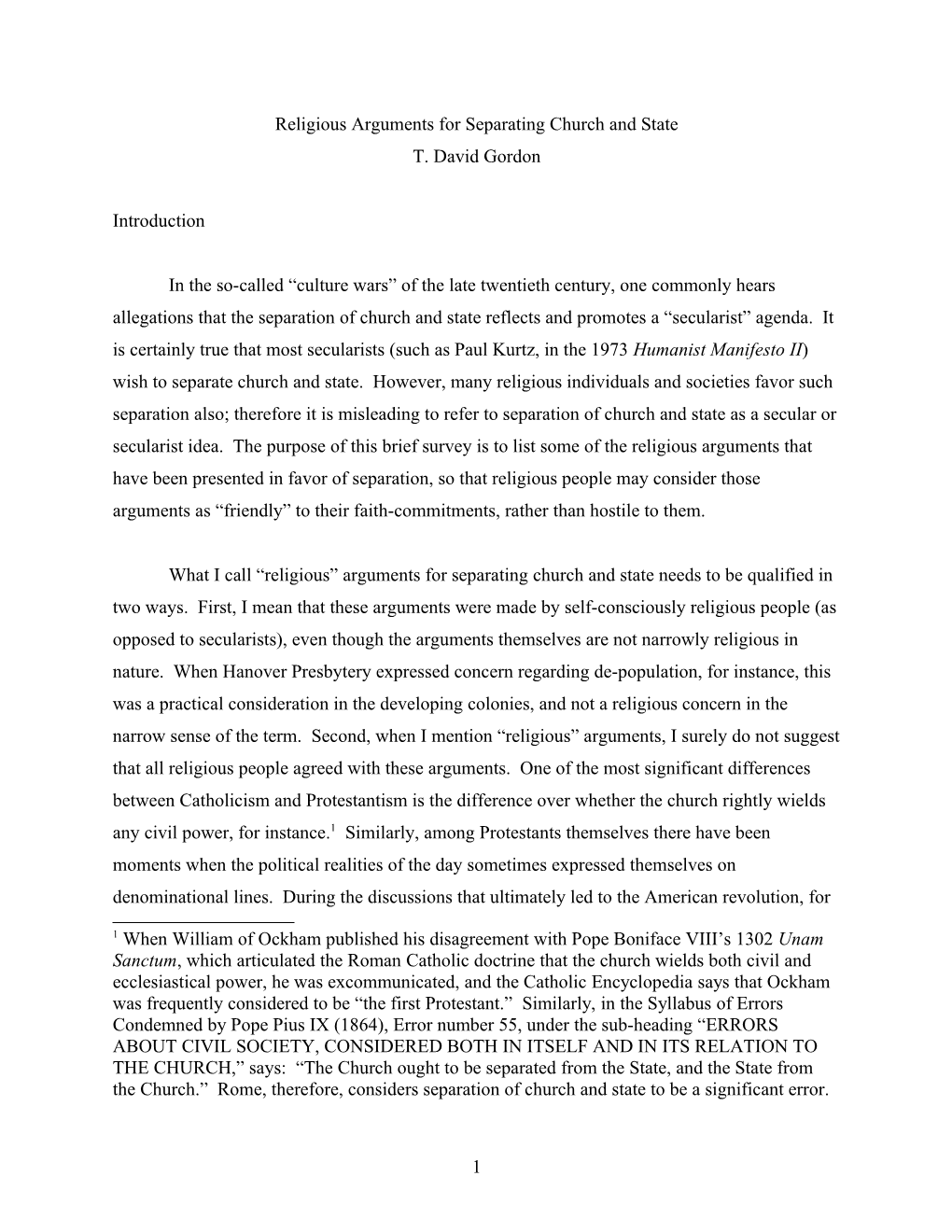 Religious Arguments For Separating Church And State