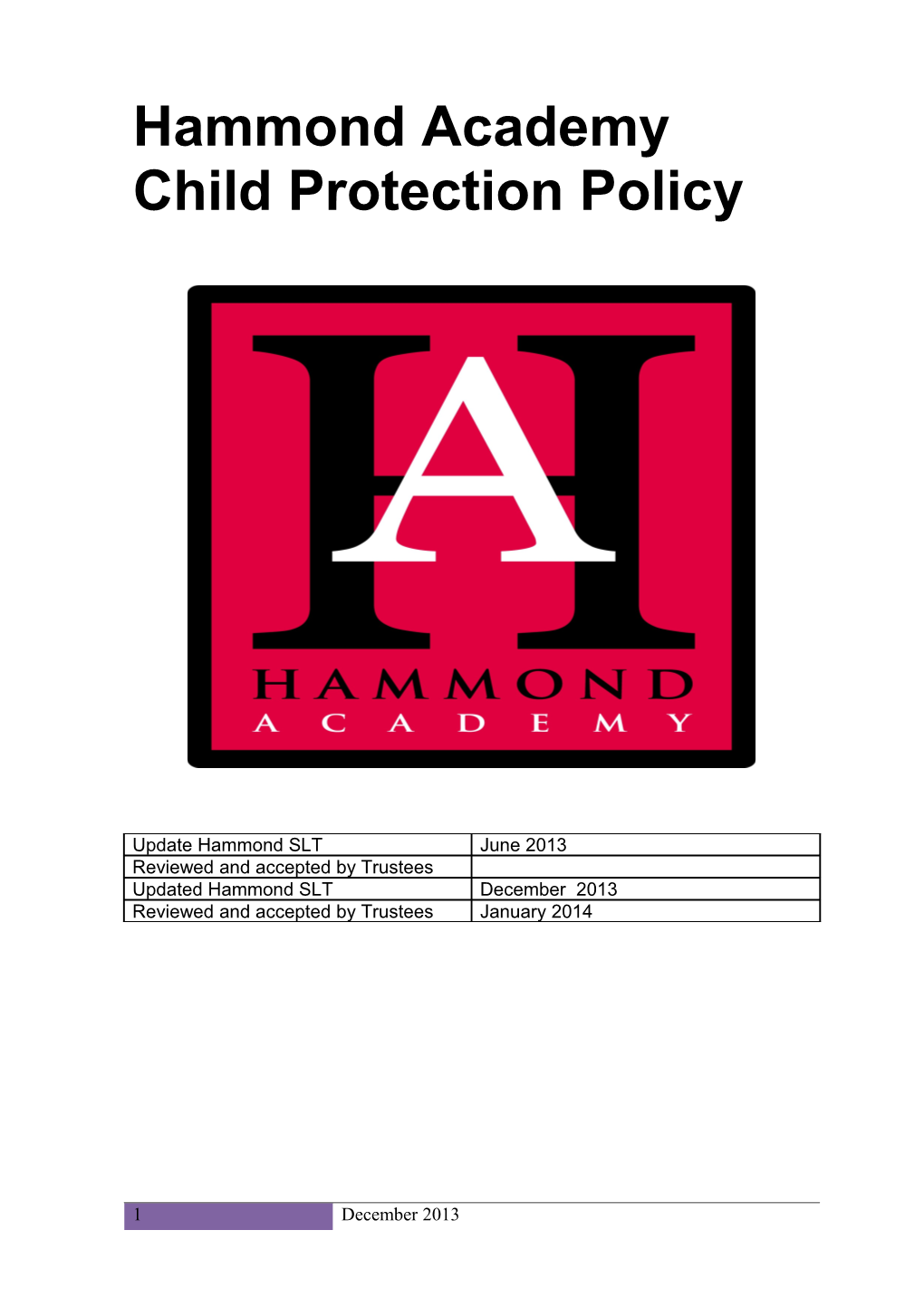 CSF0034 Model Child Protection Policy for Schools