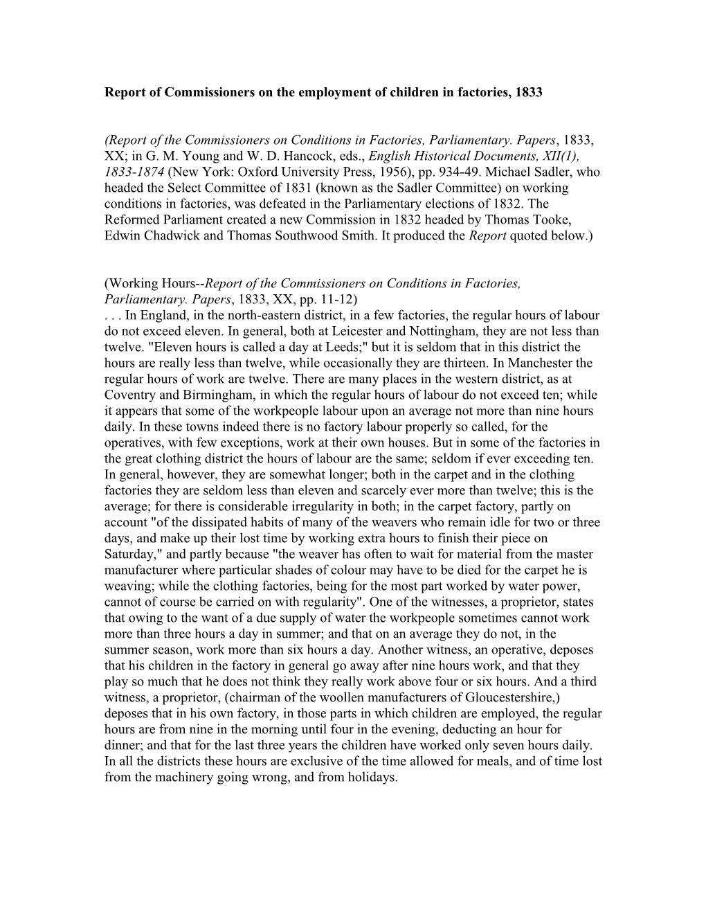 Sir John Cam Hobhouse and Richard Oastler on the Factory Bill of 1831