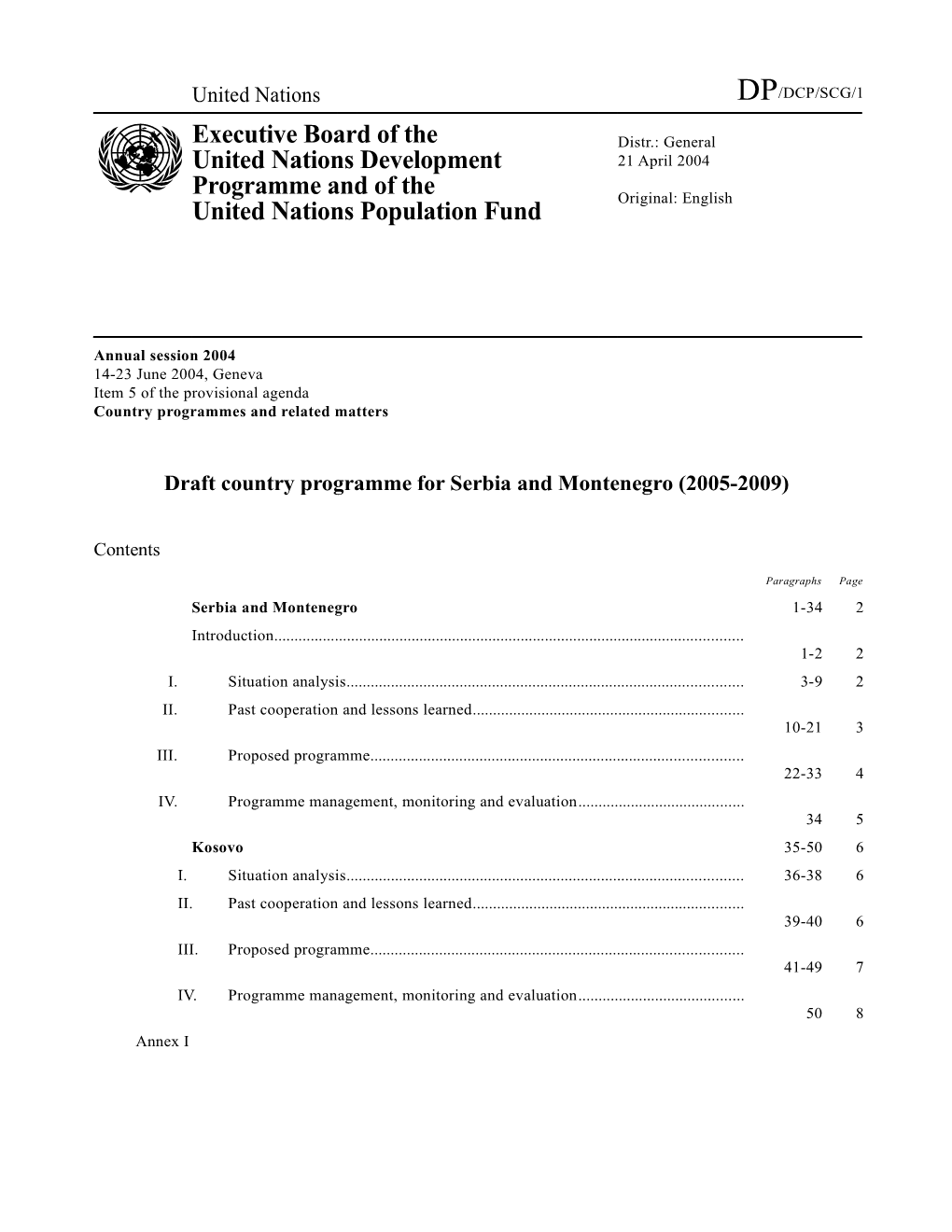 Country Programmes and Related Matters