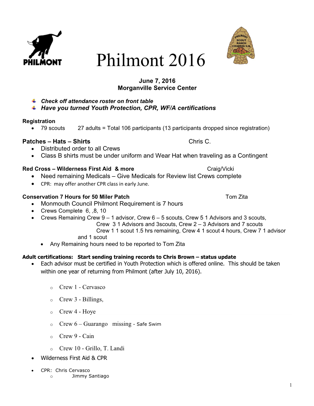 Philmont 2004 Contingent Committee