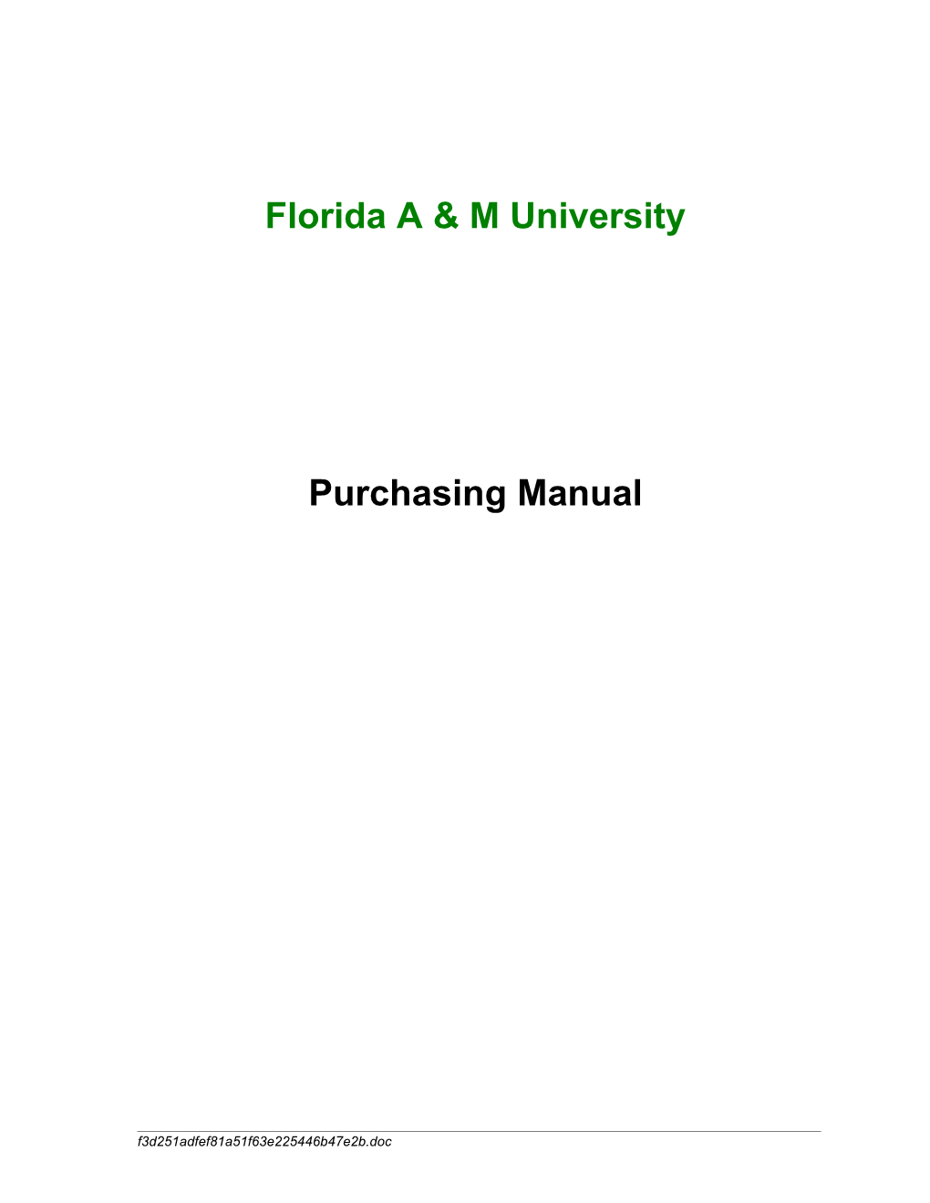 Purchasing Manual Effective Nov 15 2007