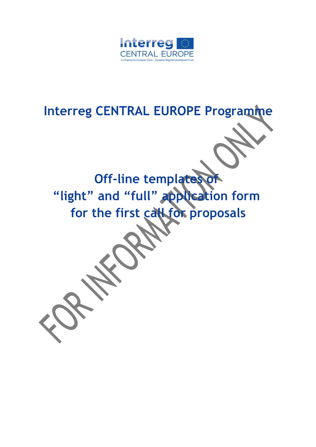 Application Manual Annex VII Templates of Light and Full Application Form