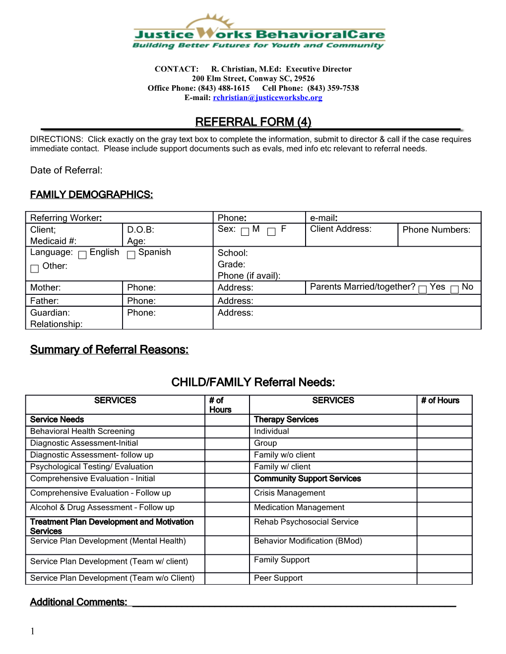 Initial Referral & Assessment Form