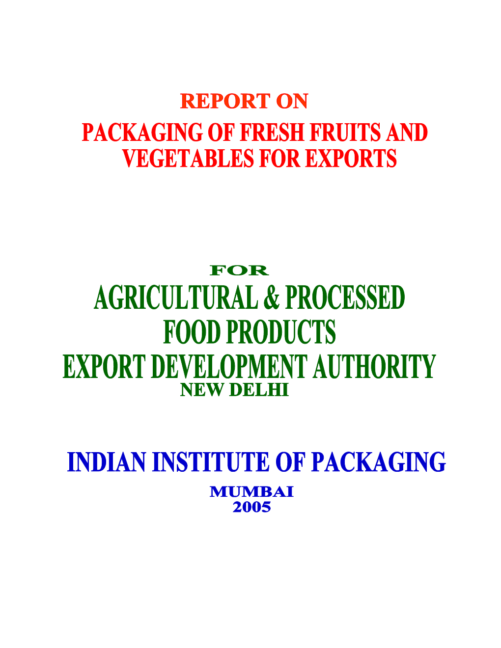 Packaging of Fresh Fruits and Vegetables for Exports