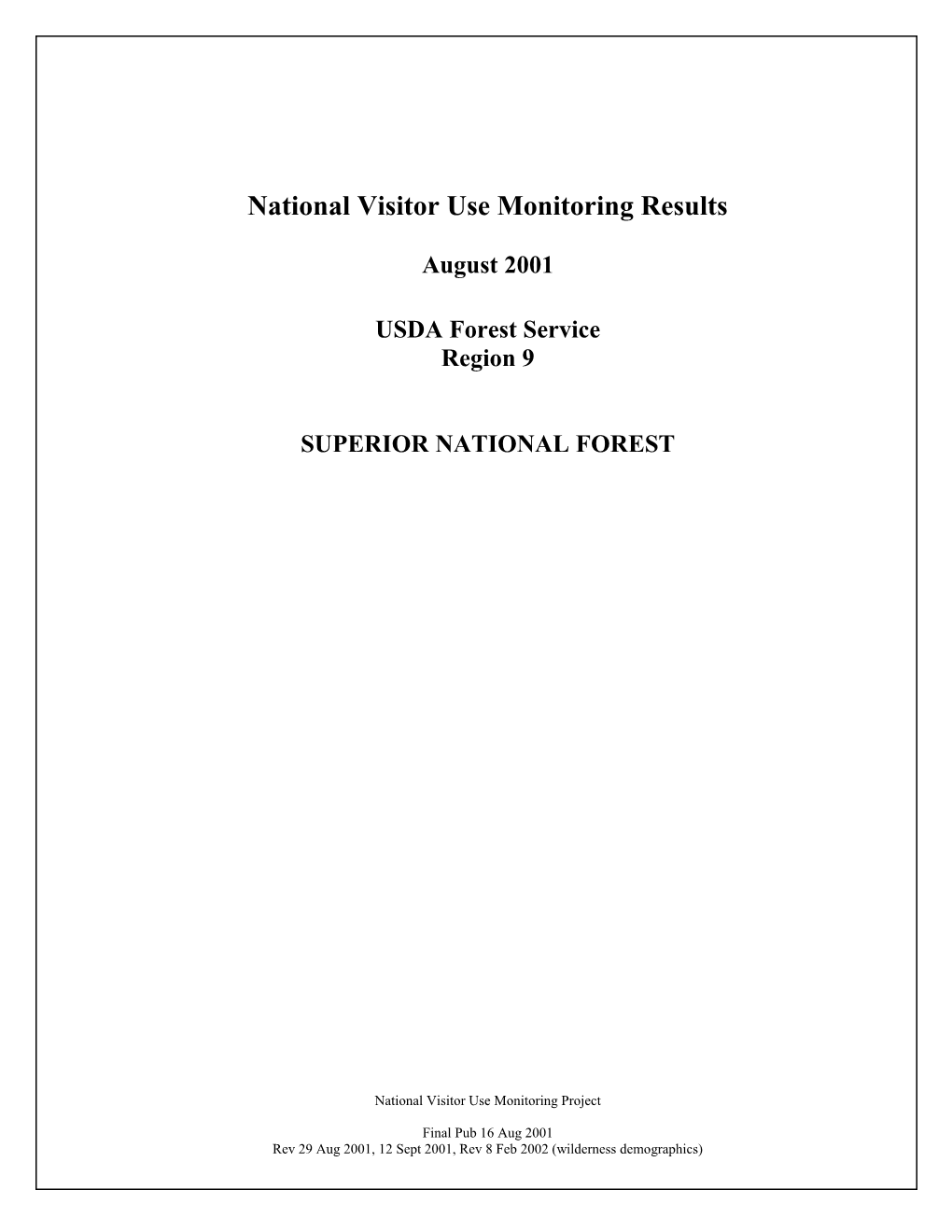 National Visitor Use Monitoring Results s1