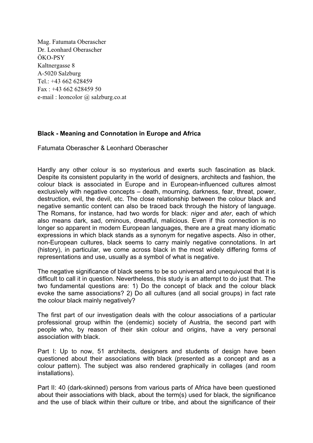 Black - Meaning And Connotation In Europe And Africa