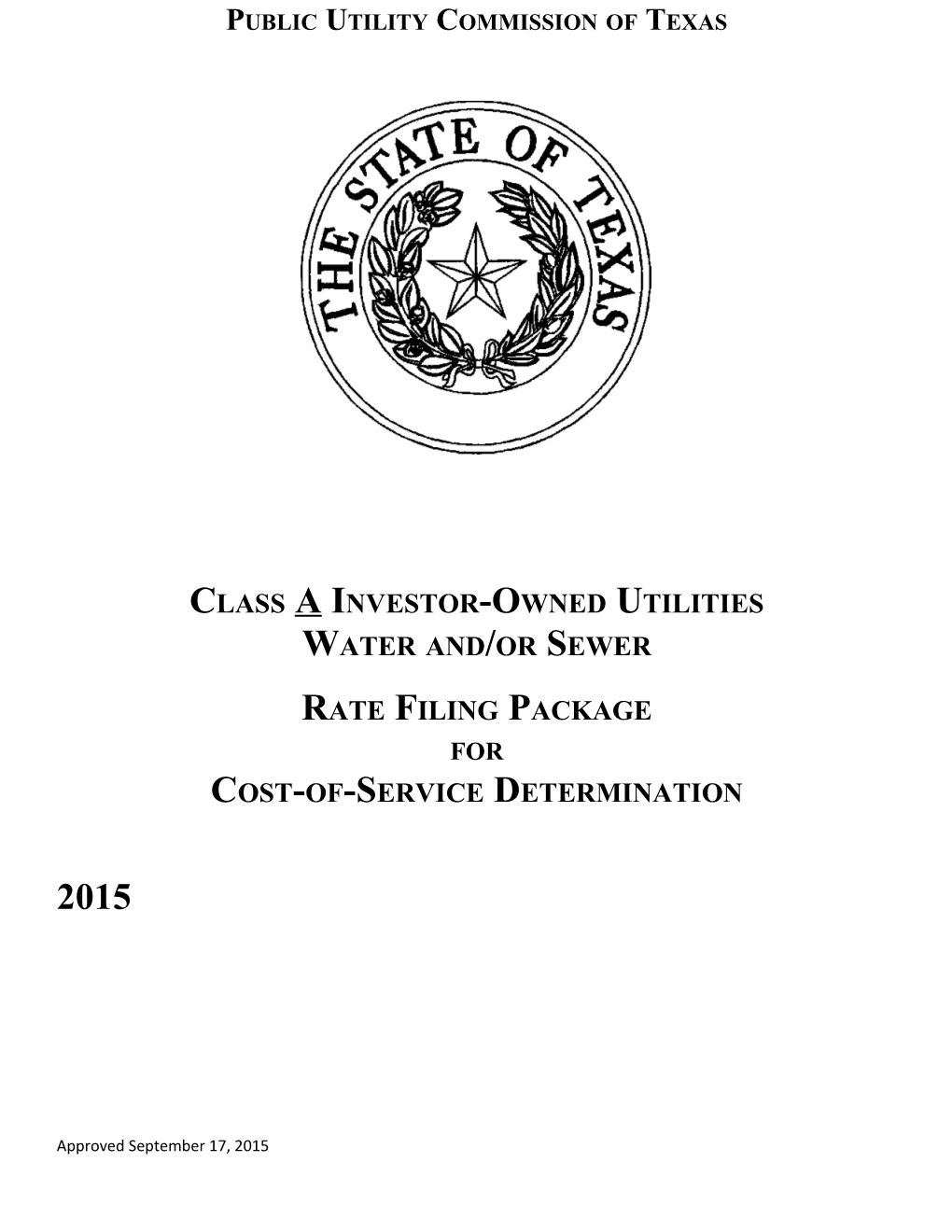 Instructions for Rate/Tariff Change