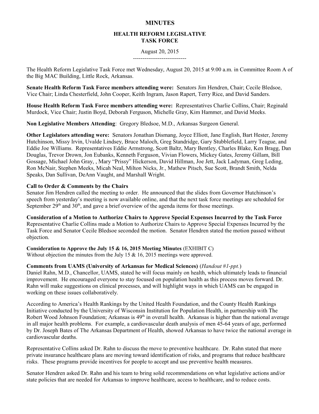 Health Reform Legislative Task Force Page 3 of 3