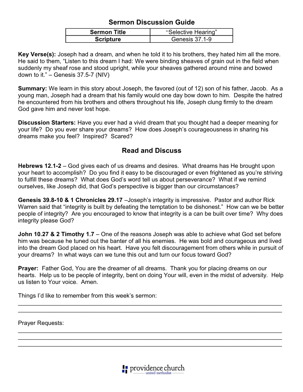 Sermon Discussion Guide s1