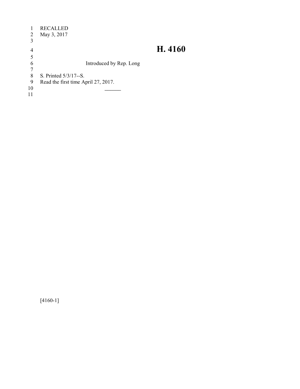 2017-2018 Bill 4160 Text of Previous Version (May 3, 2017) - South Carolina Legislature Online