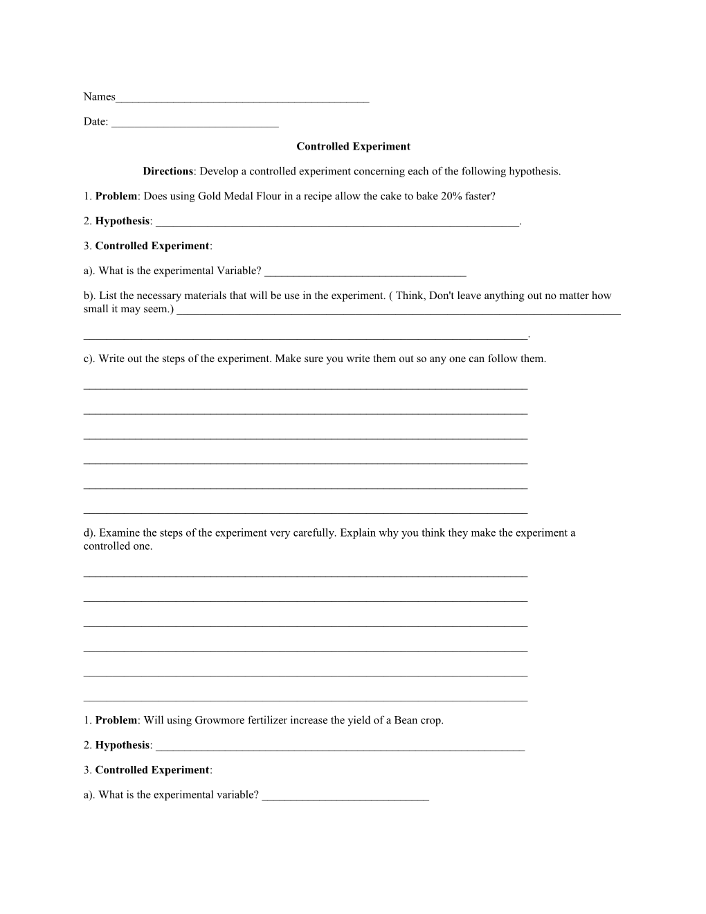 Controled Exp Worksheet W2
