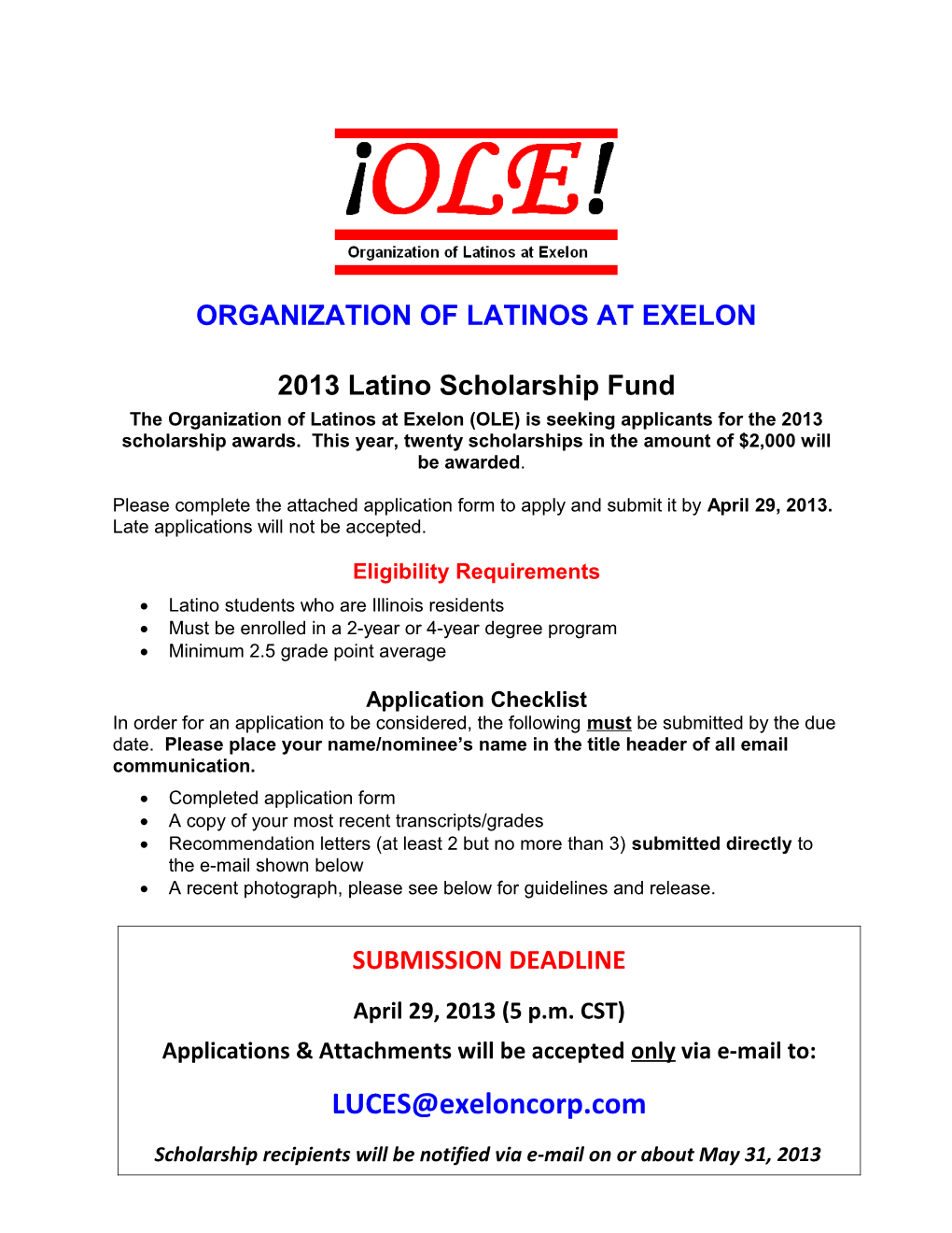 Organization of Latinos at Exelon