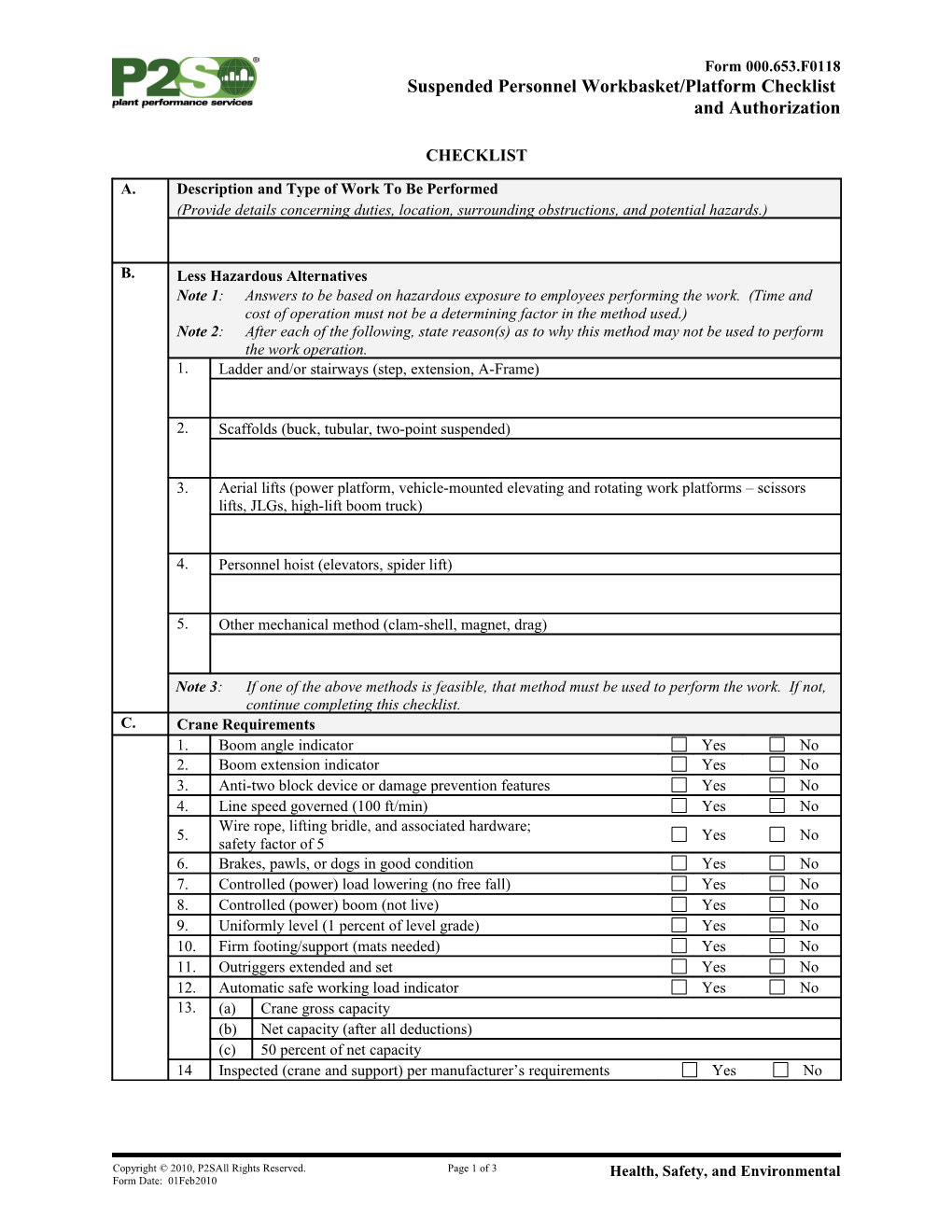 Suspended Personnel Workbasket/Platform Checklist and Authorization