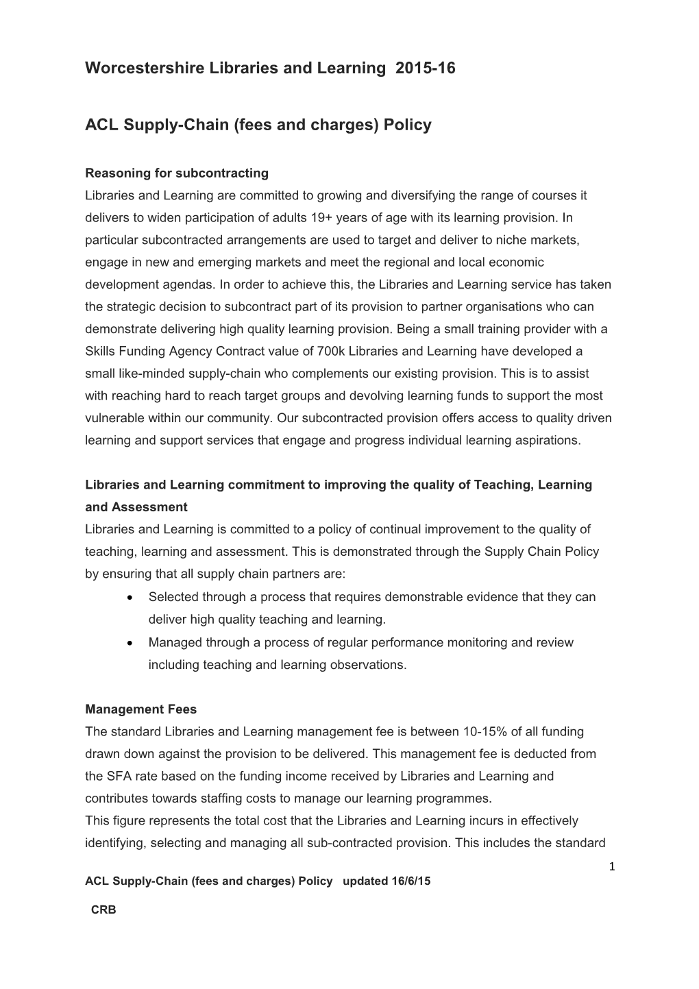 Worcestershire Libraries and Learning 2015-16