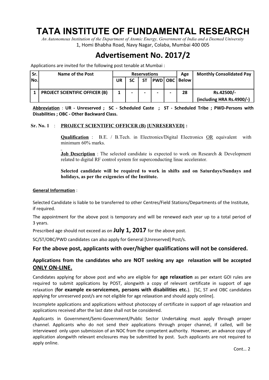 Tata Institute of Fundamental Research s1