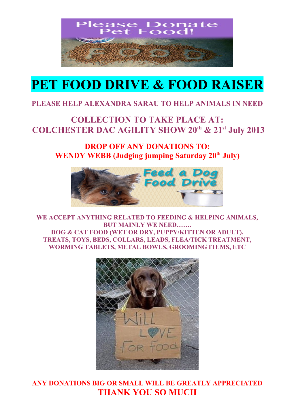 Pet Food Drive & Food Raiser