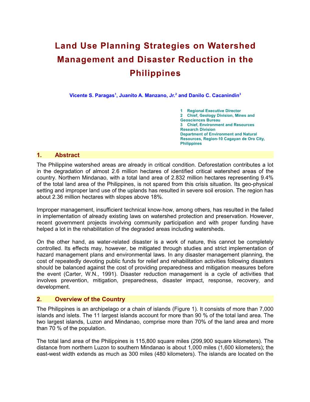 Land Use Planning Strategies On Watershed Management