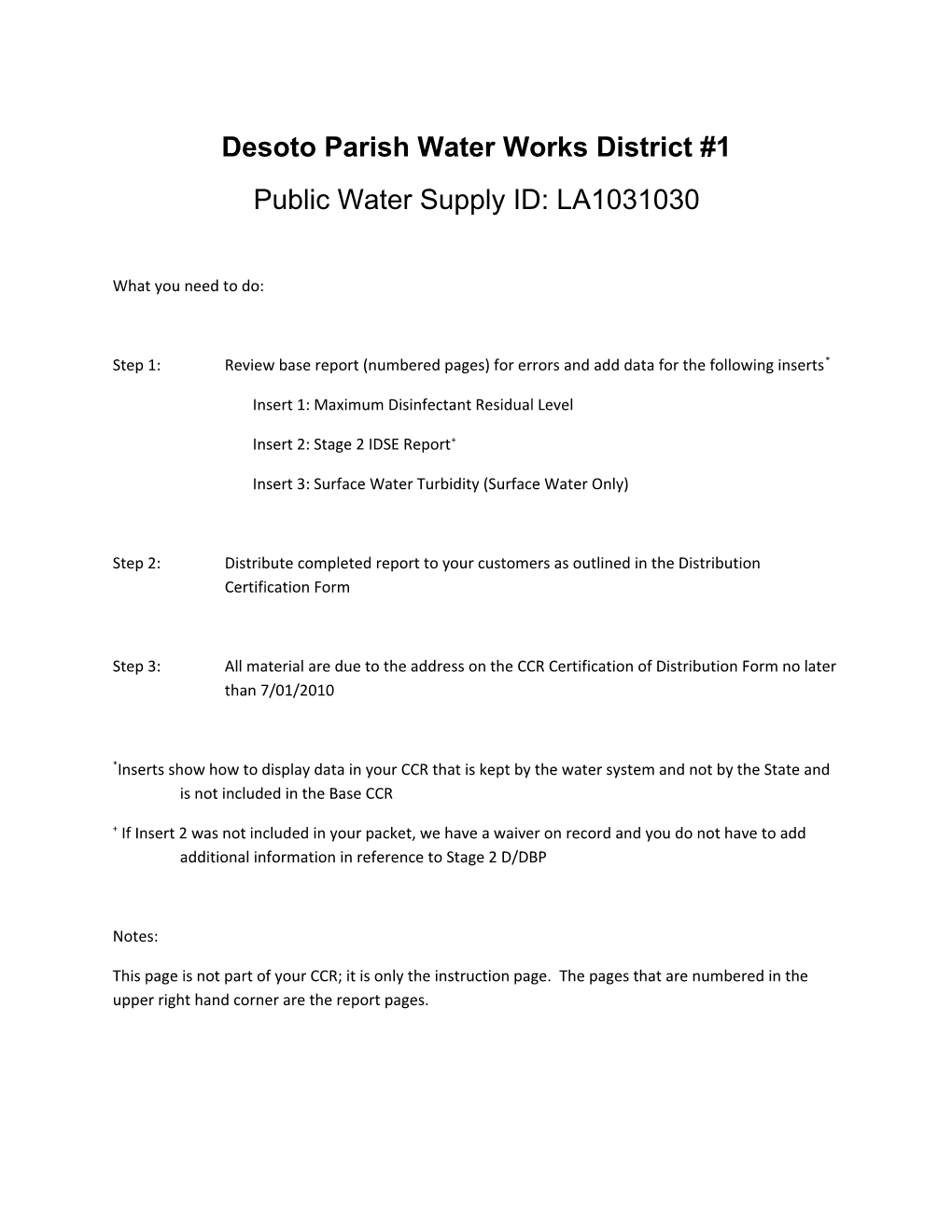 Desoto Parish Water Works District #1