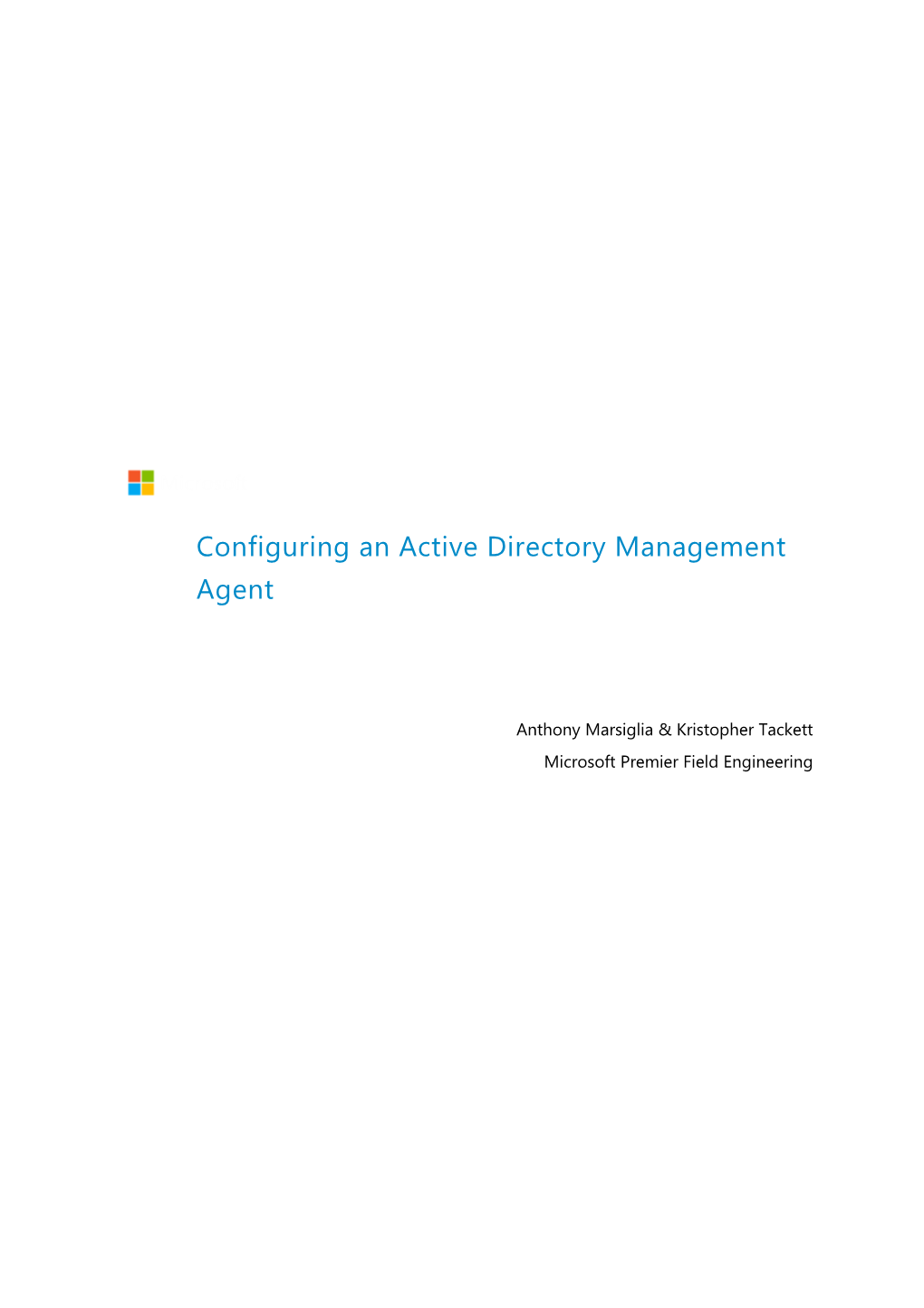 Configuring an Active Directory Management Agent